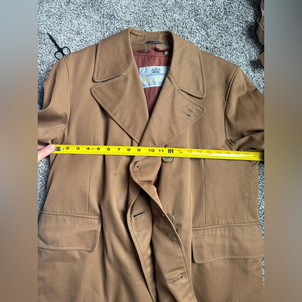 Vintage Aquascutum Aqua 5 Camel Trench Coat Wool Plai… - Gem